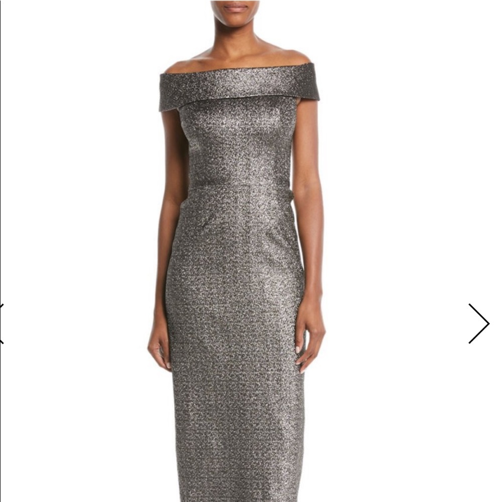 Rickie Freeman for Teri Jon Stretch Metallic Gown